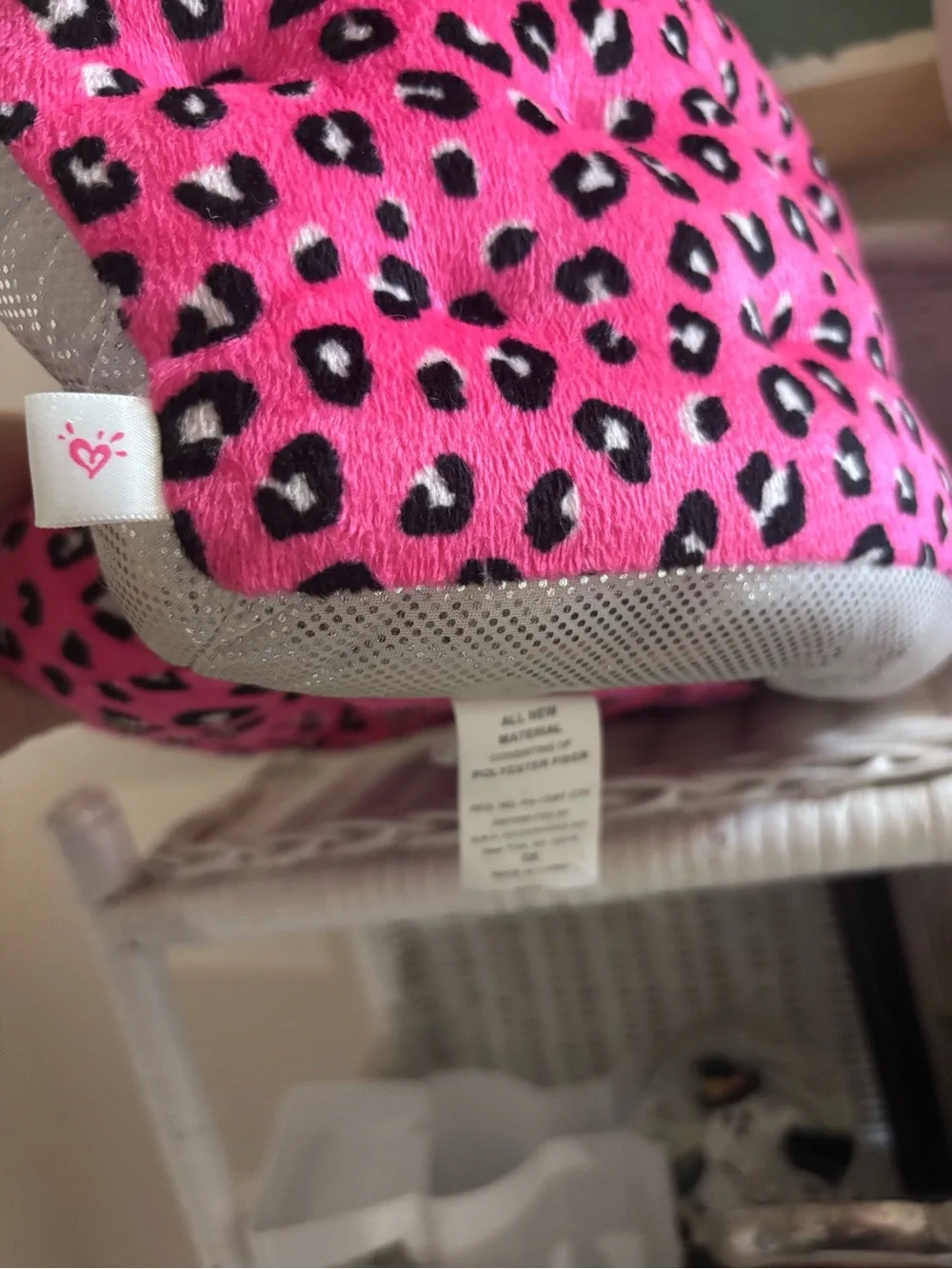 Y2K Justice Pink Leopard Plush Kids Toy Chair